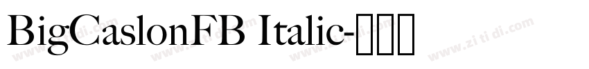 BigCaslonFB Italic字体转换 BigCaslonFB Italic字体转换